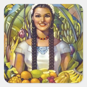 Adesivo Quadrado Vintage, México, Viagem de Turismo Anúncio