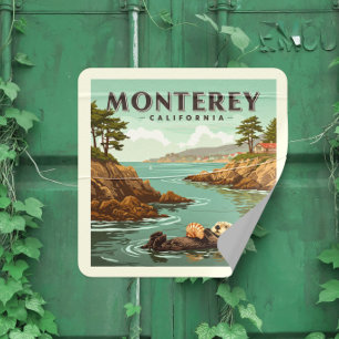 Adesivo Quadrado Vintage Monterey California