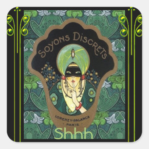 Adesivo Quadrado Vintage mulher mascarada