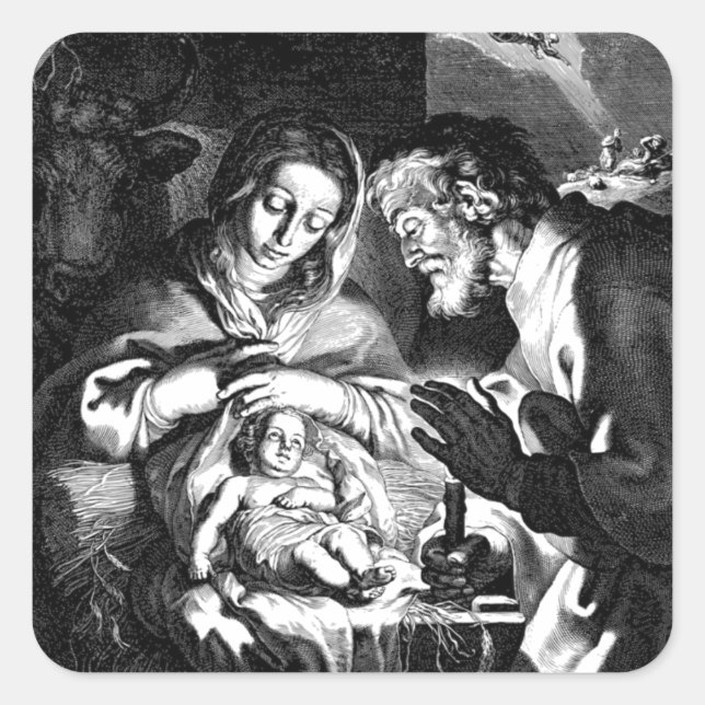 Adesivo Quadrado Vintage Native Square Stickers (Frente)