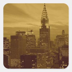 Adesivo Quadrado Vintage New York Manhattan