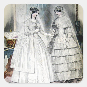 Adesivo Quadrado Vintage Node Wedding Vress