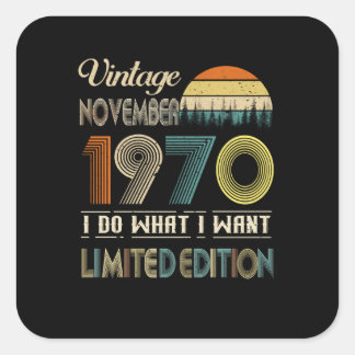 Adesivo Quadrado Vintage Novembro De 1970 What I want Limited Editi