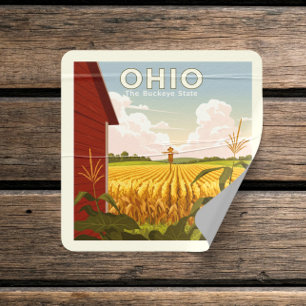 Adesivo Quadrado Vintage Ohio