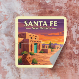 Adesivo Quadrado Vintage Papais noeis Fe Novo México