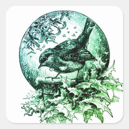 ADESIVO QUADRADO VINTAGE PAPAIS NOEIS ILUSTRAÇÃO SQUARE STICKER