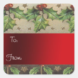 Adesivo Quadrado Vintage Paper Gift Tag Sticker