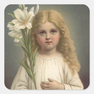 Adesivo Quadrado Vintage Páscoa Holiday Art Sticker