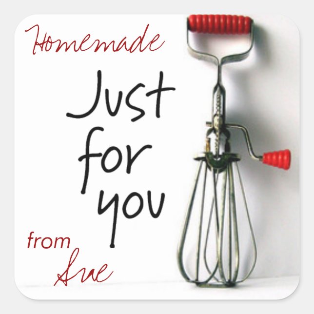 Adesivo Quadrado Vintage personalizada "just for you" (Frente)