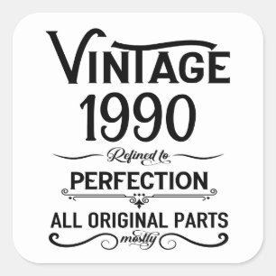 Adesivo Quadrado Vintage personalizado 35.º presente de aniversário
