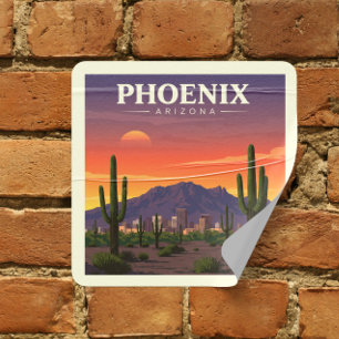Adesivo Quadrado Vintage Phoenix Arizona
