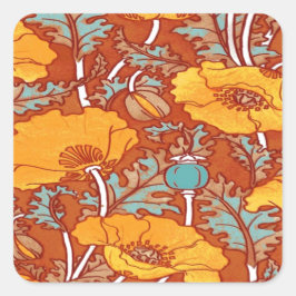 Adesivo Quadrado Vintage Poppy