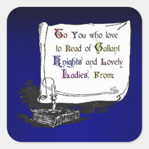 Adesivo Quadrado Vintage Presentation Bookplate Sticker