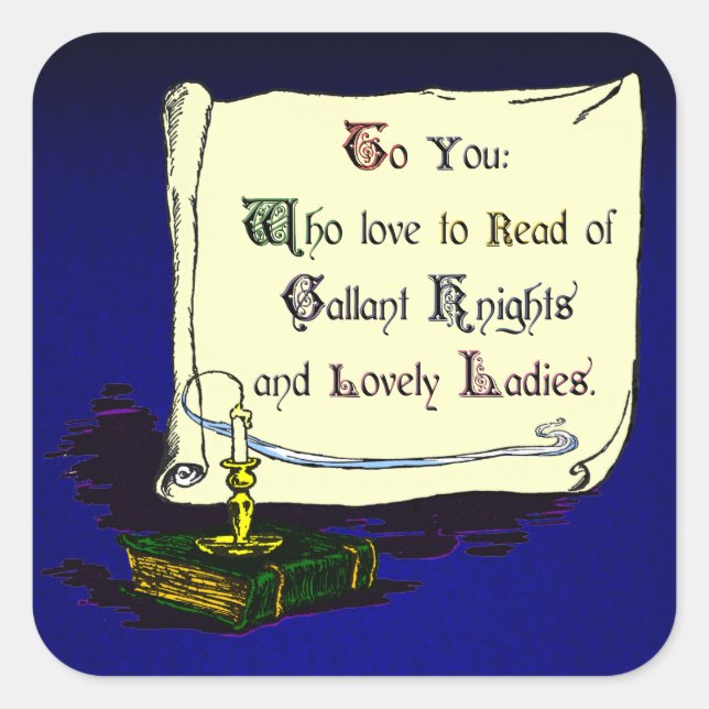 Adesivo Quadrado Vintage Presentation Bookplate Sticker (Frente)