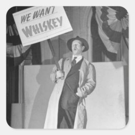 Adesivo Quadrado Vintage Prohibation Beer, Queremos A Proibição Da