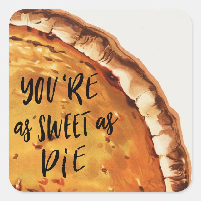 Adesivo Quadrado Vintage Pumpkin Pie (Frente)