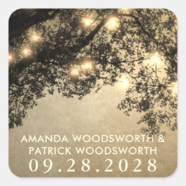 Adesivo Quadrado Vintage Raça Rustic Vintage Branch Favor Stickers