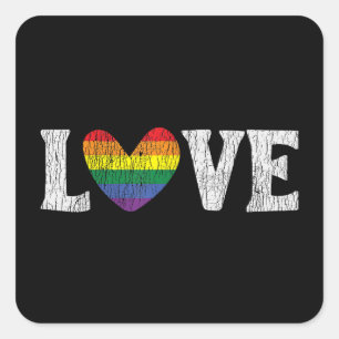 Adesivo Quadrado Vintage Rainbow Adora Família Orgulhosa Correspond