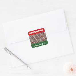Adesivo Quadrado Vintage Red Brickwork Dutch Pointing Photo (Vintag