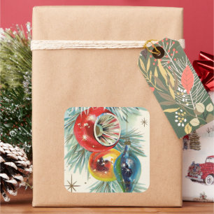 Adesivo Quadrado Vintage retro Natal - Vinhage - Vinhage - Vintage