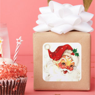 Adesivo Quadrado Vintage Santa Claus Sticker