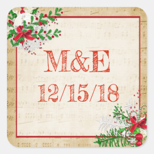 Adesivo Quadrado Vintage Sheet Music Stickers Personalizados