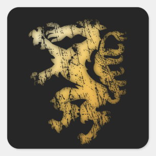Adesivo Quadrado Vintage Steiermark Österreich Panther Dourado