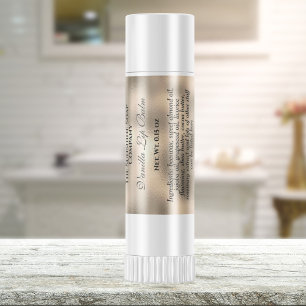 Adesivo Quadrado Vintage style lip balm tube label - pérola foil