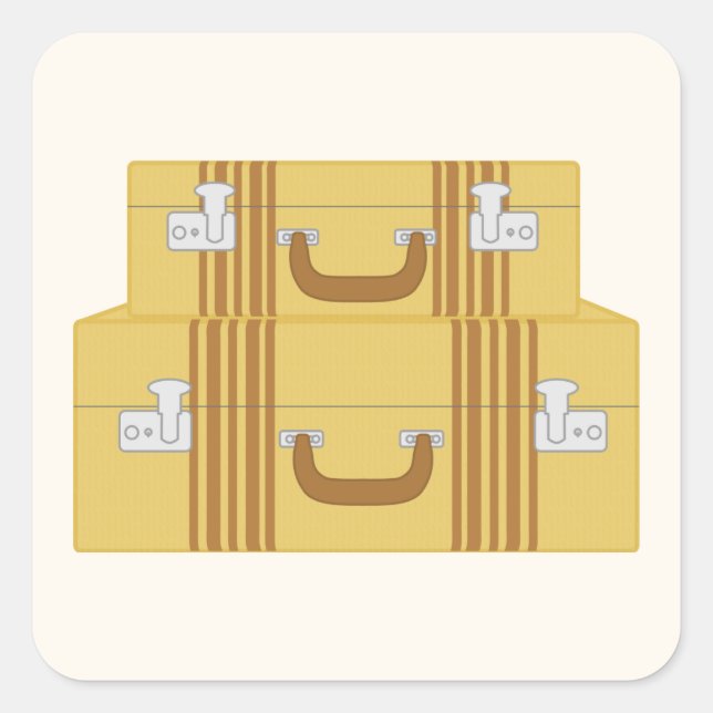 Adesivo Quadrado Vintage Suitcases (Frente)