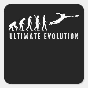 Adesivo Quadrado Vintage Ultimate Frisbee Sport Evolution