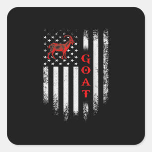 Adesivo Quadrado Vintage USA Flag Goat
