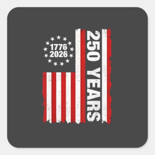 Adesivo Quadrado Vintage USA Semiquincentenal 250º Aniversário