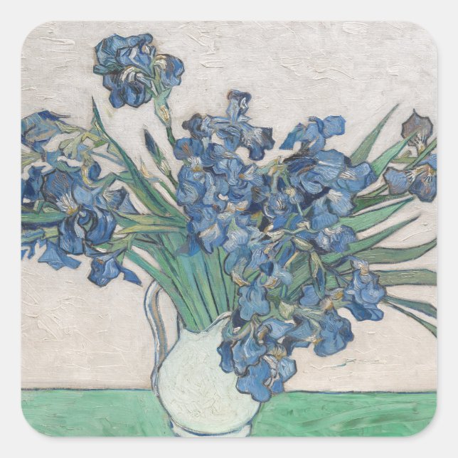Adesivo Quadrado Vintage Van Gogh Irises (Frente)