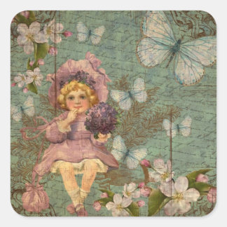 Adesivo Quadrado Vintage Victorian