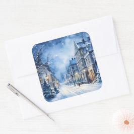 Adesivo Quadrado Vintage Village - Scense Blue