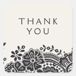 Adesivo Quadrado Vintage vintage preto, favorito de casamento