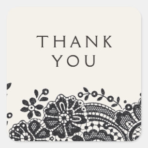 Adesivo Quadrado Vintage vintage preto, favorito de casamento