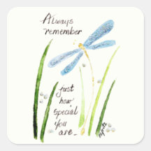 Vintage Watercolor Dragonfly Sempre Lembrar texto