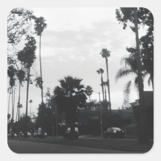 Adesivo Quadrado Vintage West Hollywood, Los Angeles, California