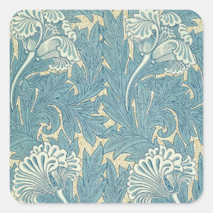 Adesivo Quadrado Vintage William Morris Tulip Floral Design