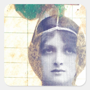 Adesivo Quadrado Vintage Woman