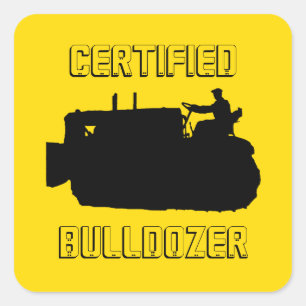 ADESIVO QUADRADO VINTAGEM DE ENGENHEIRO OPERACIONAL BULLDOZER CERTI