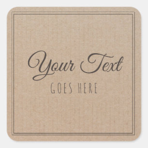 Adesivo Quadrado Vintagem de produtos feitos à mão Simples Trenda