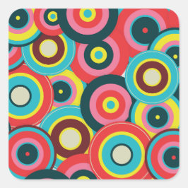 Adesivo Quadrado Vintagem Geométrica da Moda - Na moda moderna do p