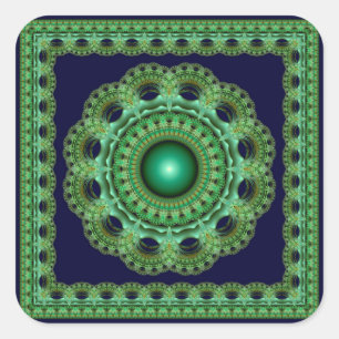 Adesivo Quadrado Vintor quadrado de decoração fractal de fada mag