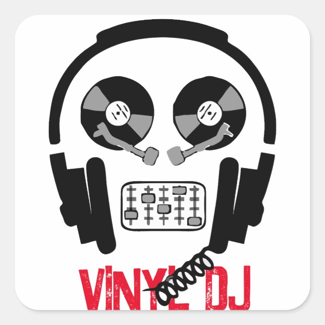 Adesivo Quadrado Vinyl DJ Square Sticker (Frente)
