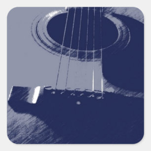 Adesivo Quadrado Violão azul