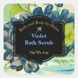 Adesivo Quadrado Violet Bath and Body Care Label - quadrado