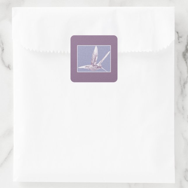 Adesivo Quadrado Violet Hummingbird (Bolsa)