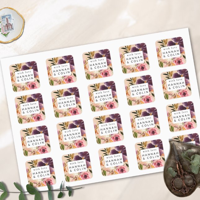 Adesivo Quadrado Violet Meadows Moderna Queda Floral (Criador carregado)